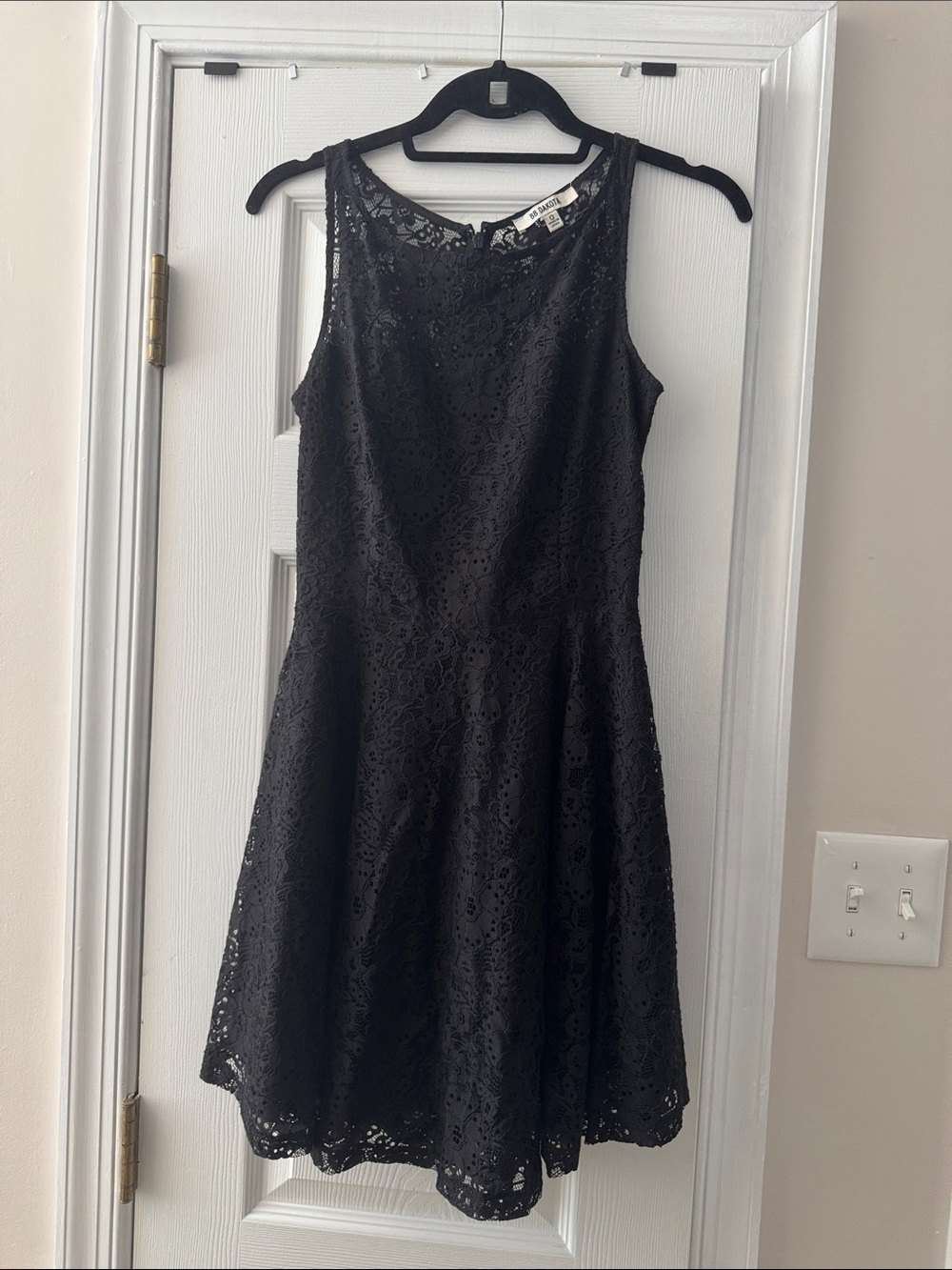 BB Dakota Black Lace Sleeveless A-Line Mini Dress
